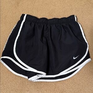 Nike Women's Black and White Athletic Shorts